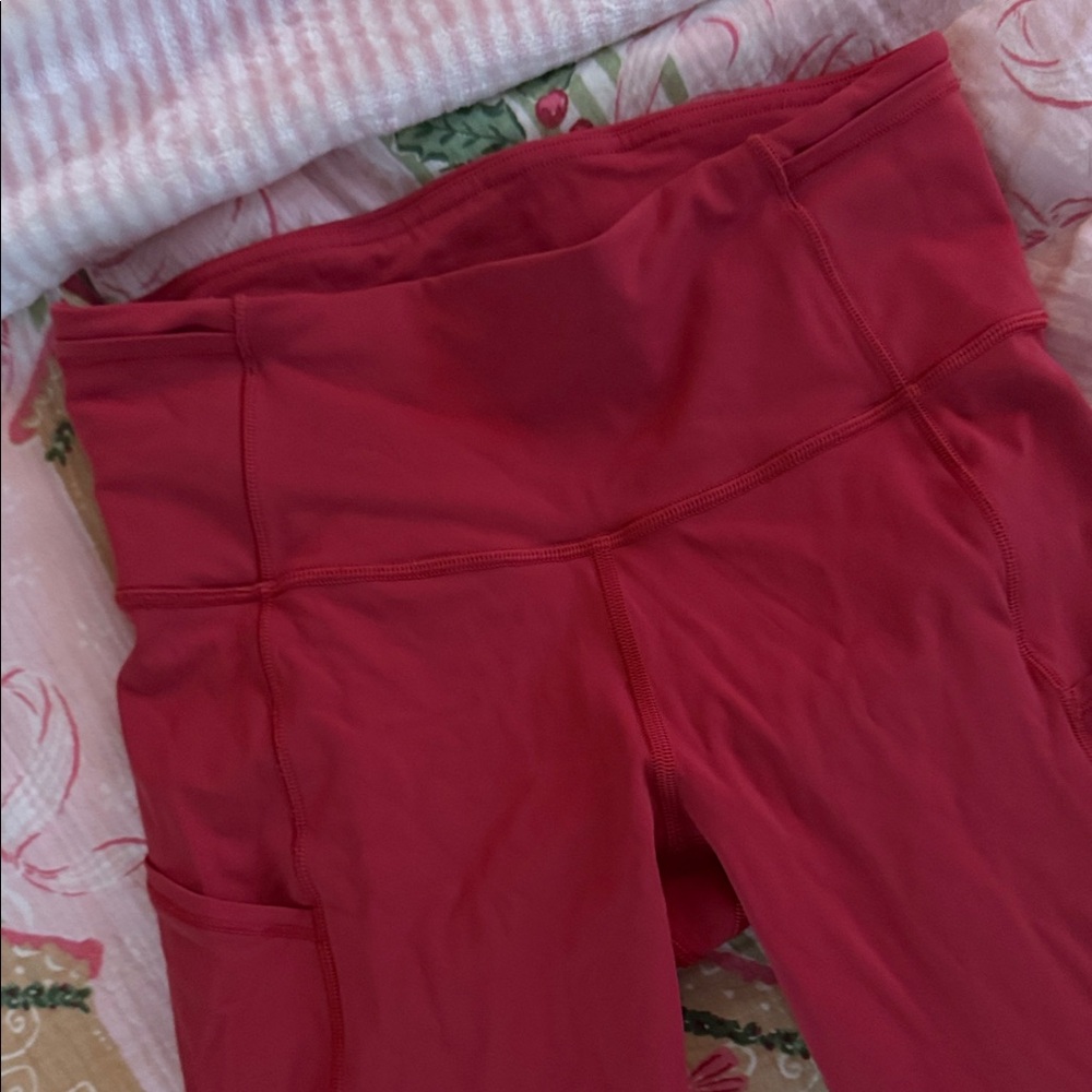 Lululemon Fast and Free high rise  High-Waisted Red Leggings
